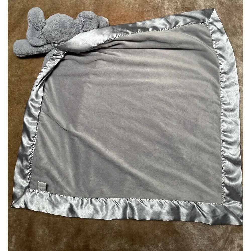 Bearington Baby Collection Lovey Elephant Gray Large 28x28 Security Blanket
